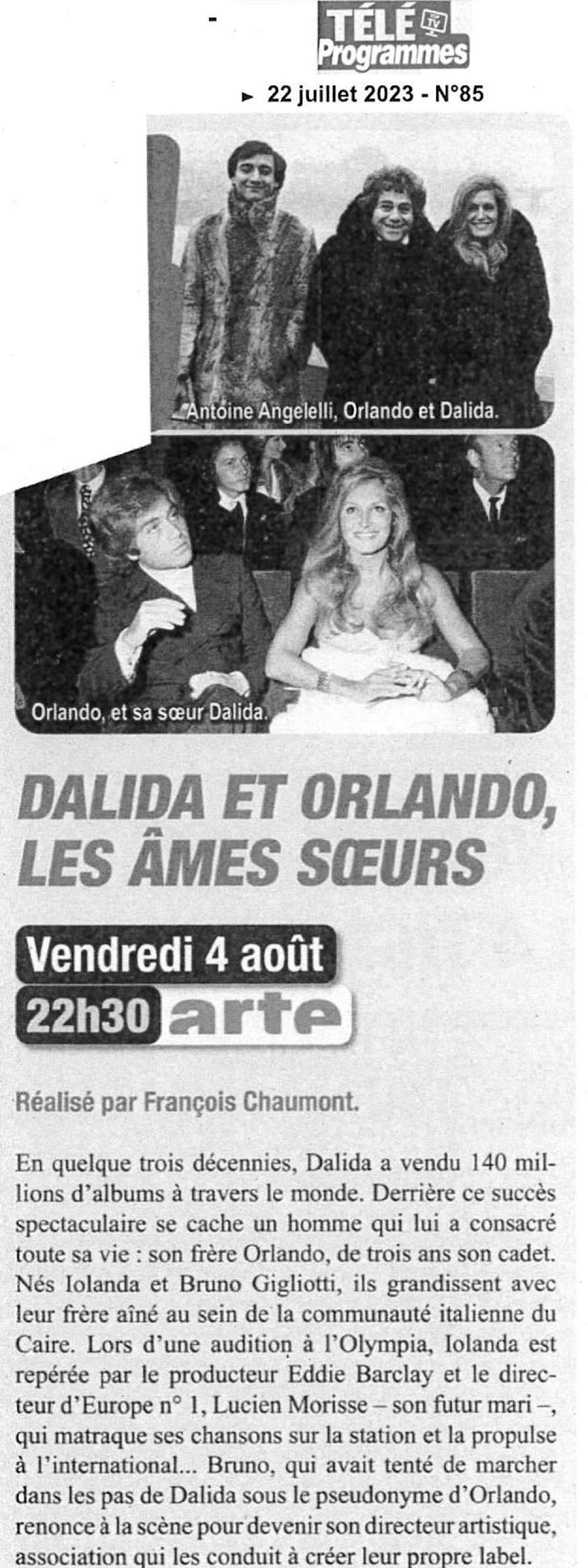 Télé programme Dalida